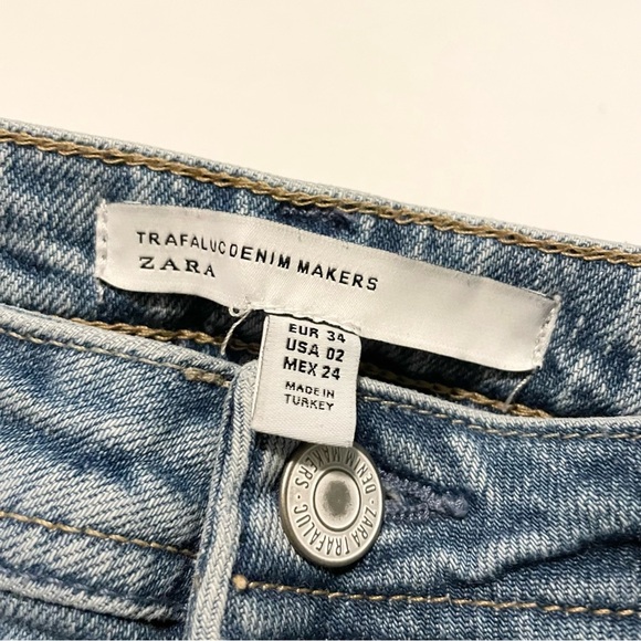 Zara Distressed Blue Jeans for Women Size 2 - Picture 8 of 16